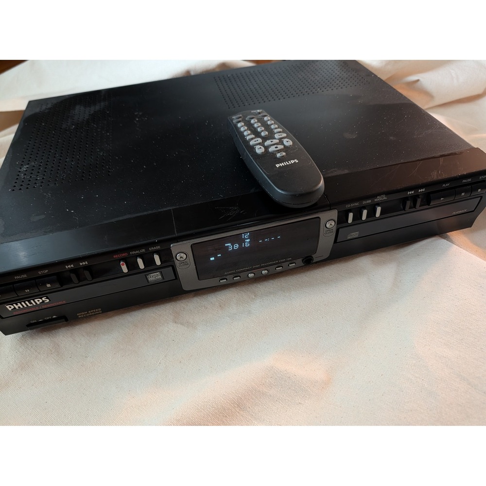 Philips CDR 765 Audio Compact Disc Recorder Dual Deck CD Player with Remote